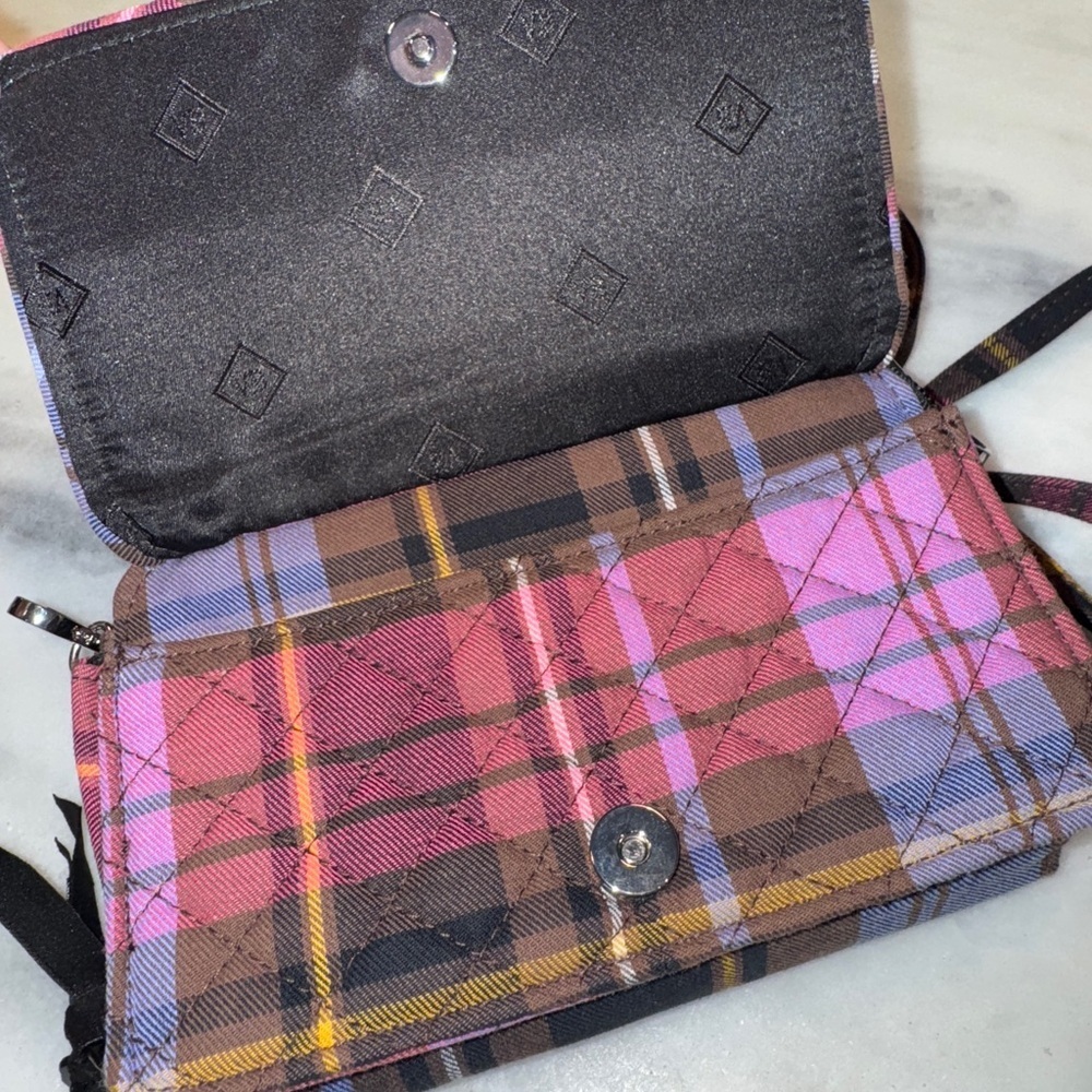 Vera Bradley All in One Plaid Crossbody Wristlet Wallet - Picture 3 of 6